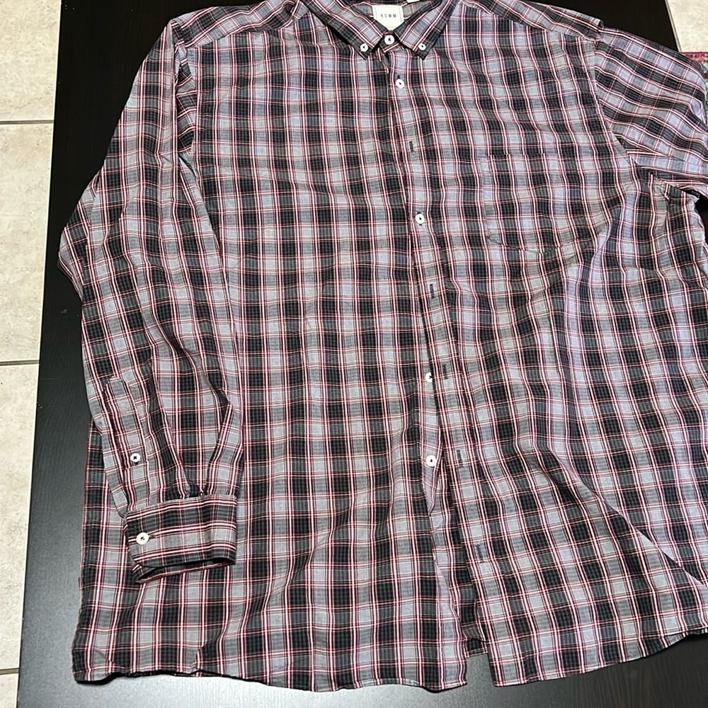 ROWN plaid long sleeve dress shirt